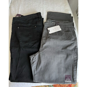 Bundle Gloria Vanderbilt Jeans Black /Grey Rinse Rail Straight Slimming NWT S-18